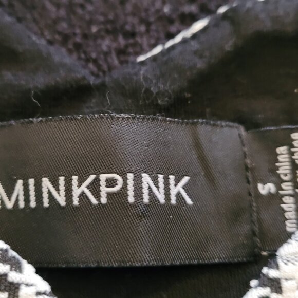 MINKPINK Crop Top Black/White Lined Small EUC - Picture 3 of 5